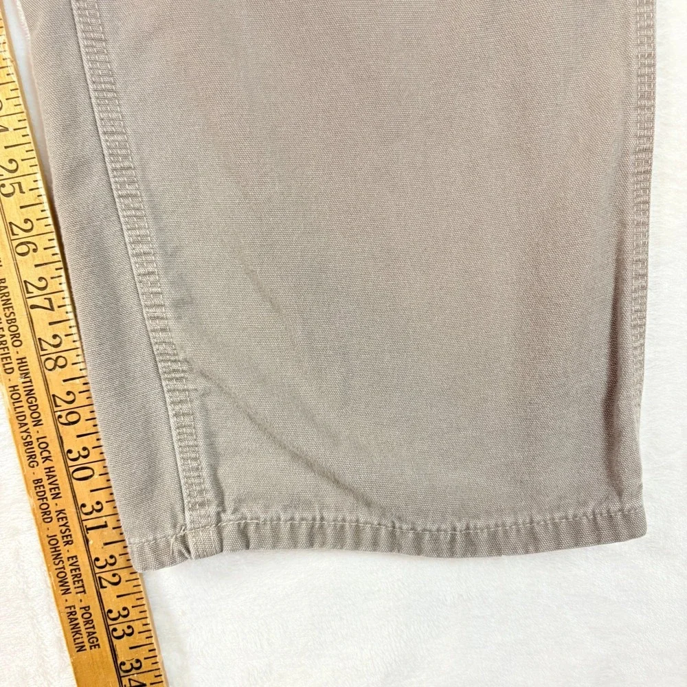 Carhartt Pants Men Sz 38x34‎ B159-MUS Mushroom Tan Canvas Carpenter Work Loose